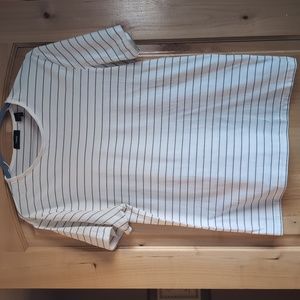 Men's Theory T-shirt, Size L, off-white/black stripe